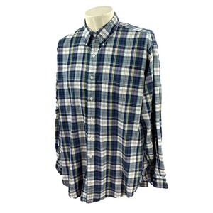 Ralph Lauren Polo Men's Blaire Long‎ Sleeve 100% Cotton Blue Plaid Shirt Large